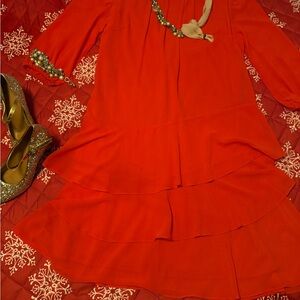 NWOT RED CHRISTMAS gold shoes and jewelry(which are sold separately)